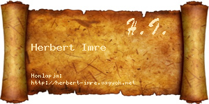Herbert Imre névjegykártya